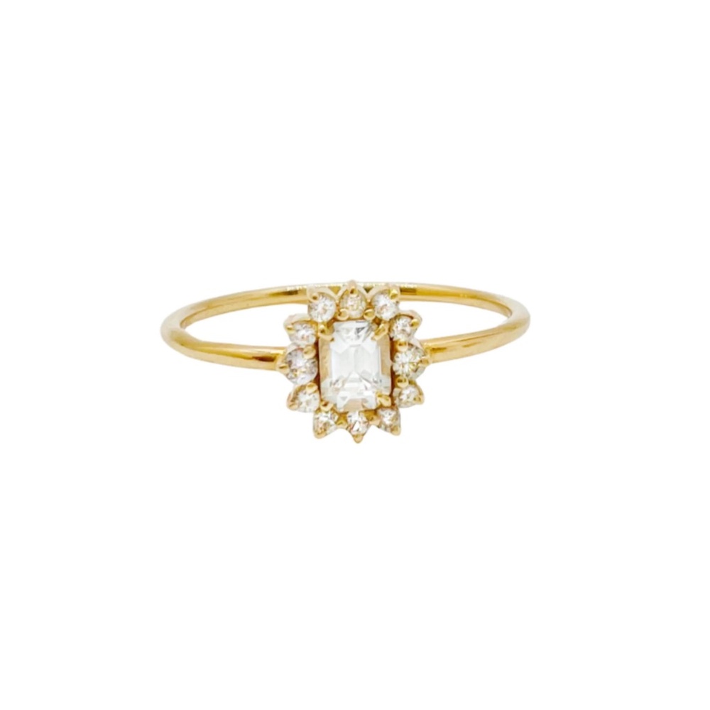 Stone & Strand Halo White Sapphire Ring